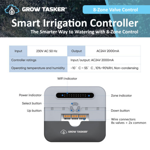 Smart Irrigation Controller WiFi with 8-Zone 24VAC Valve Control and App/Voice Control - Image 3